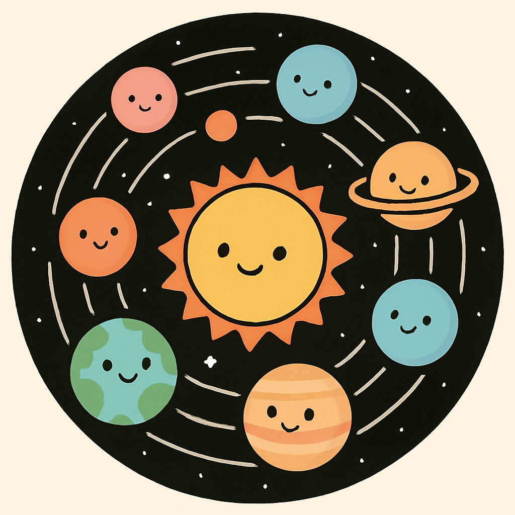 Friendly Solar System Painting by diamonds kit