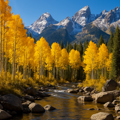 Golden Aspen Grove In The Rocky Mountains paint by diamond