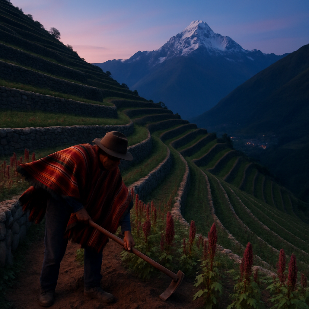 Andean Terrace At Dusk Painting by diamonds kit