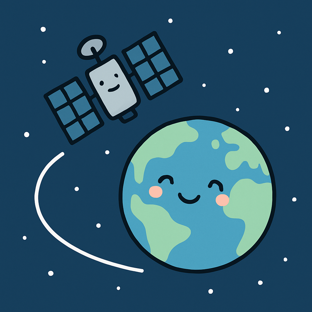 Smiling Satellite Around Earth painting diamond kit
