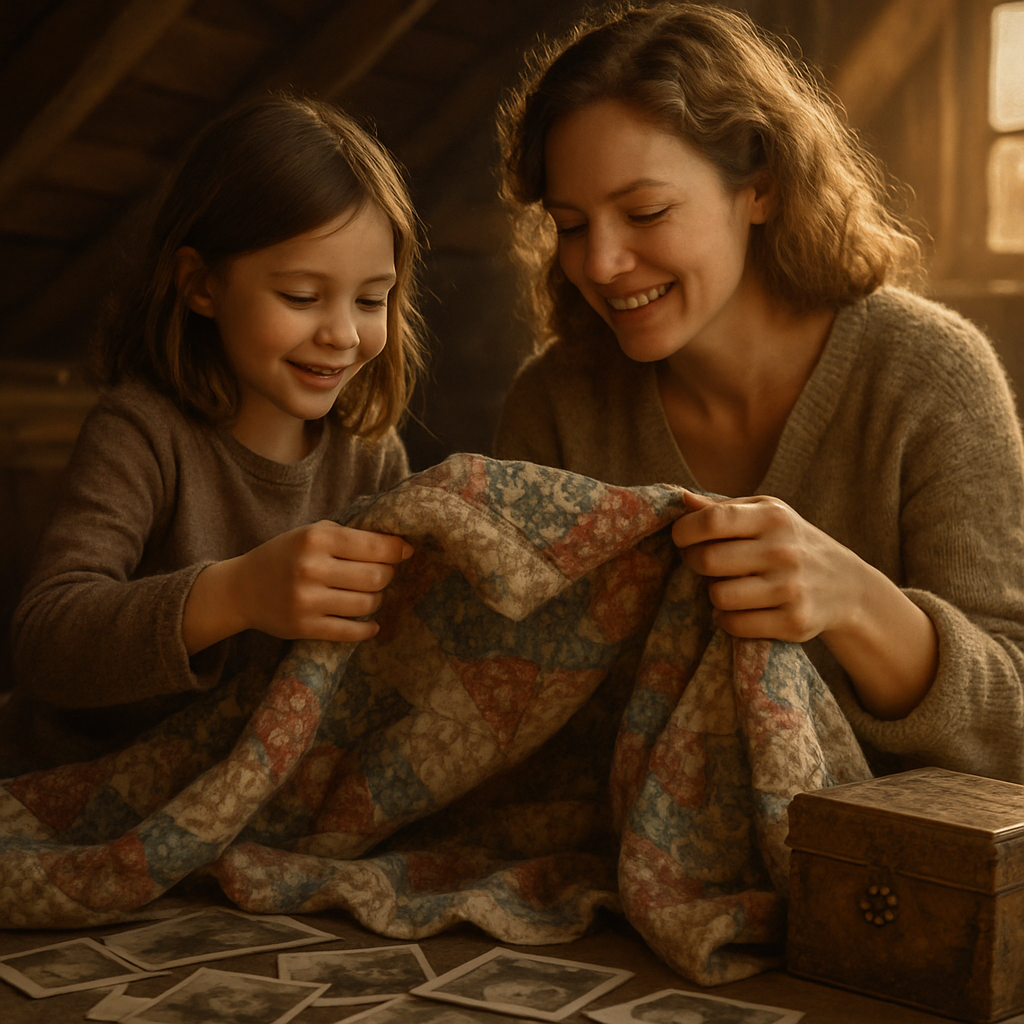 Portrait Of Generations In A Sunlit Attic paint by diamond