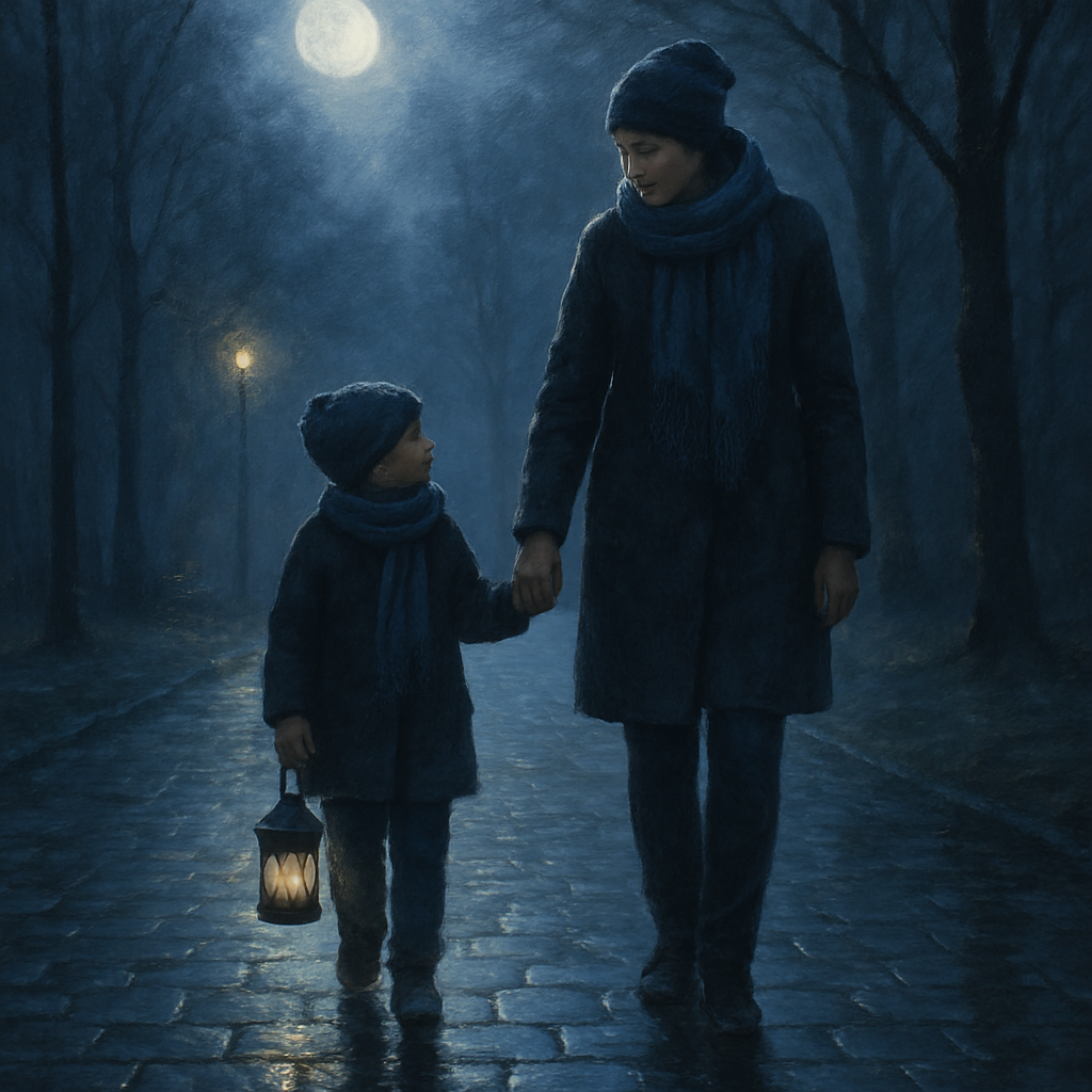Moonlight Compass: A Night Walk Hand In Hand Paint by diamonds art