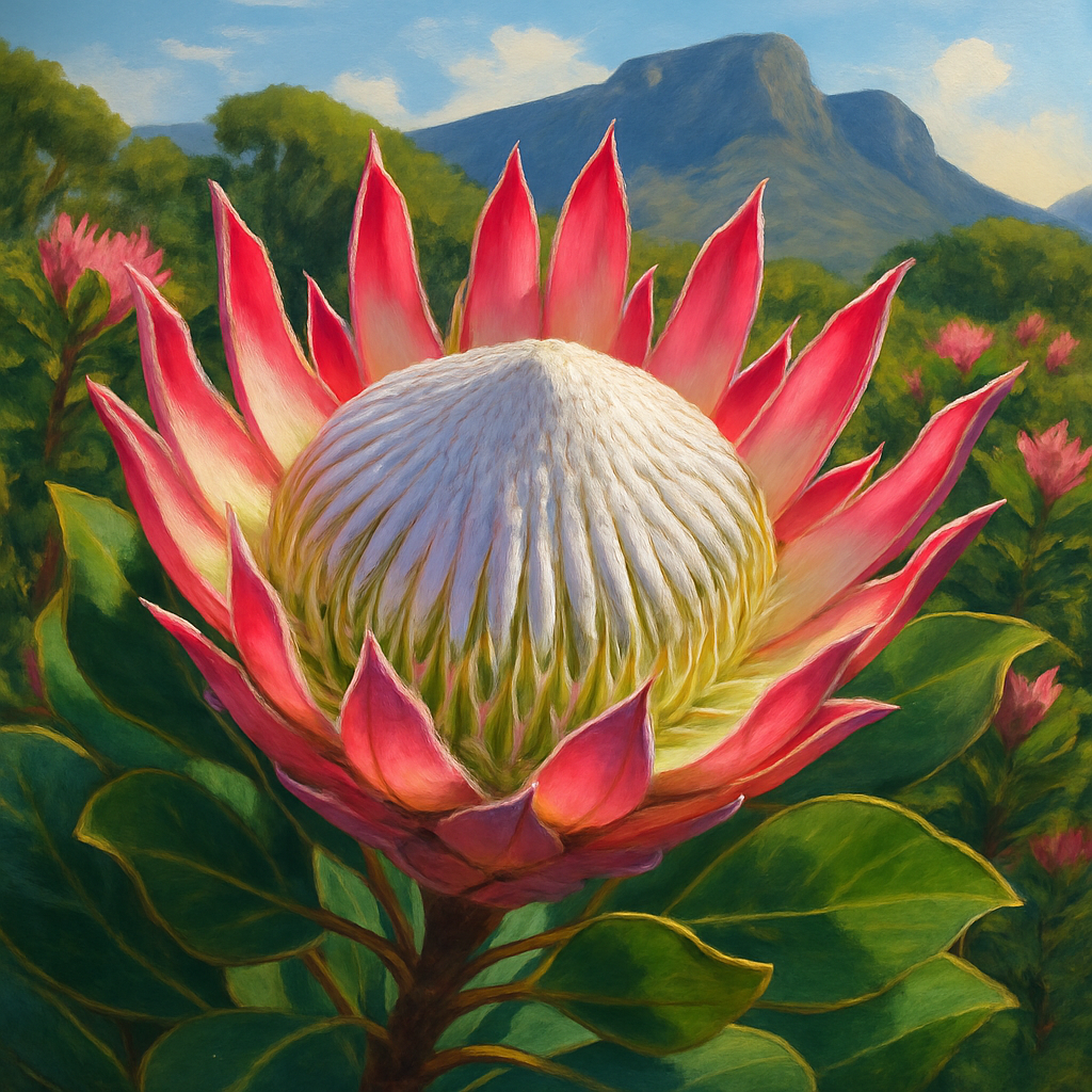 King Protea Protea Cynaroides Kirstenbosch paint by diamonds