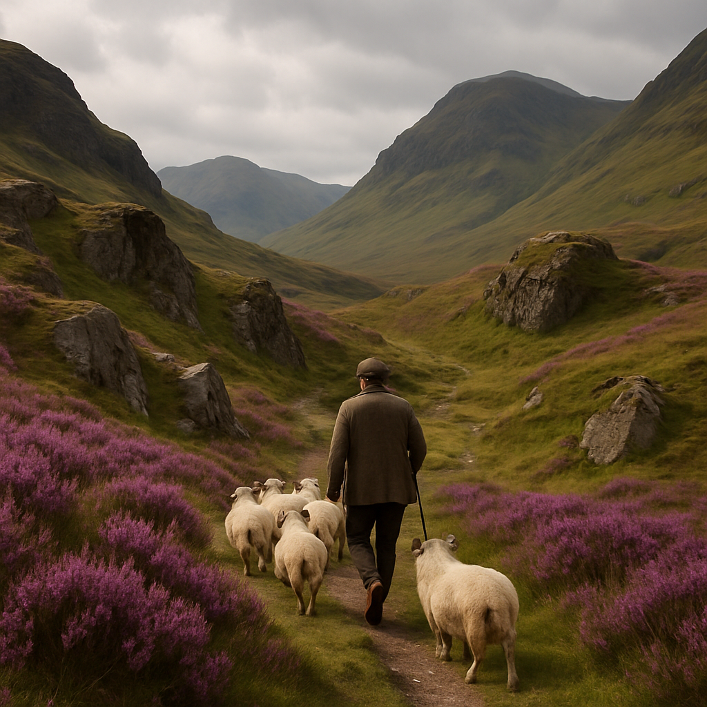 Lush Highlands Of Scotland With Heather paint by color