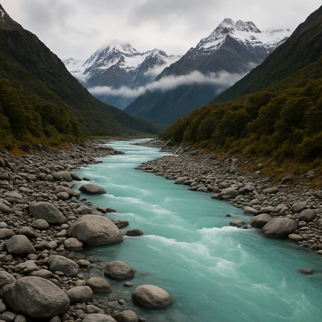 Glacial Rivers Of The Southern Alps diamonded painting kits