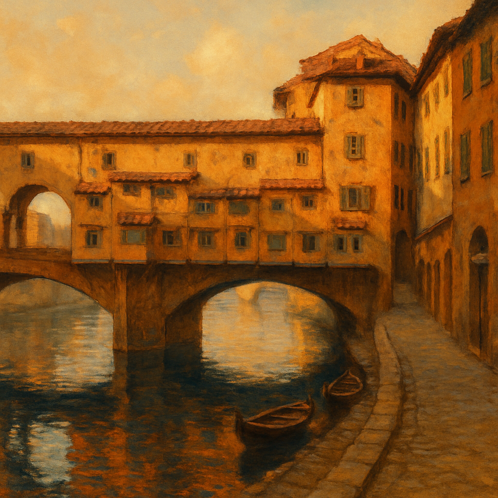 Ponte Vecchio Riverside View painting diamond kit