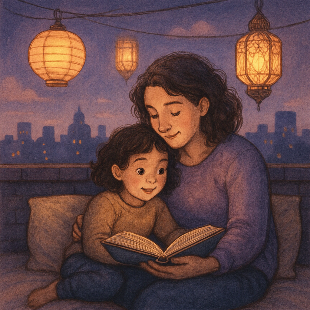 Twilight Storytime Under Paper Lanterns paint by color