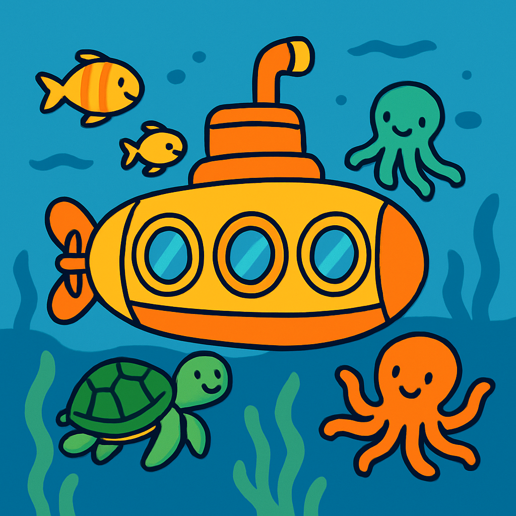 Deep Sea Submarine Adventure Paint by diamonds art
