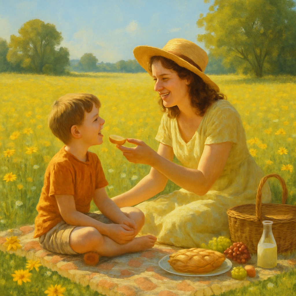 Sun-Kissed Memories A Mother And Child In A Meadow Paint by diamonds art