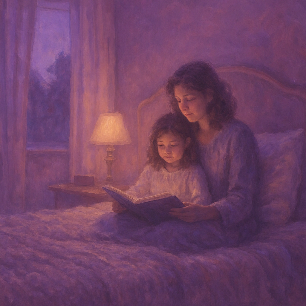 Twilight Reverie A Quiet Evening With Mother And Child diamond painting