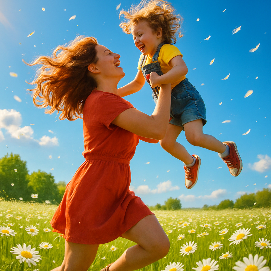 Sun Kissed Laughter Playing In A Field Of Daisies diamonded painting kits