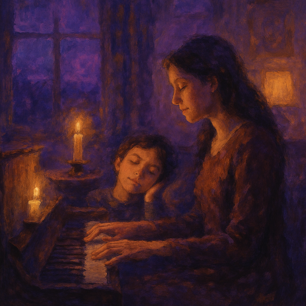 Twilight Serenade Mother And Child In Evening Glow diamonded painting kits
