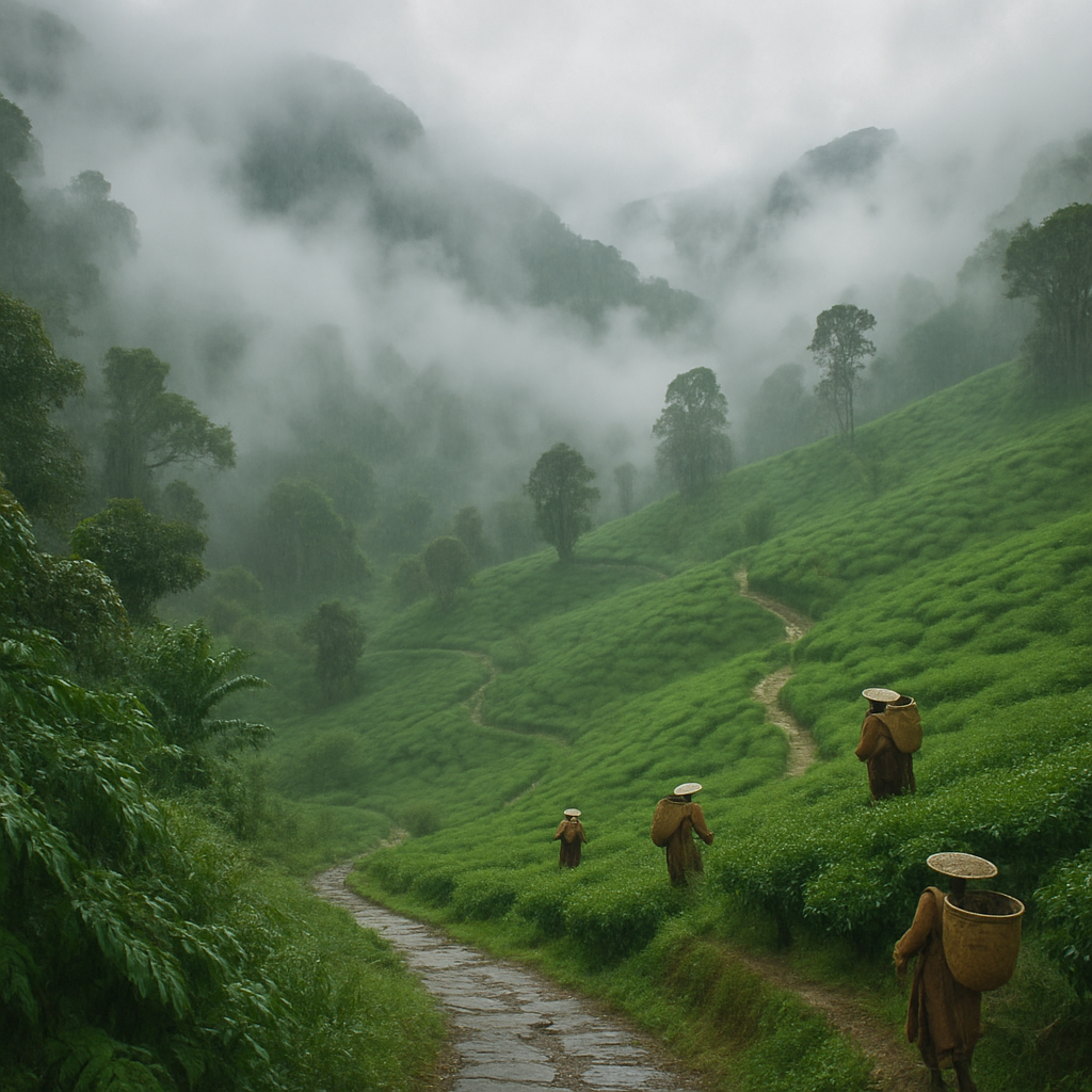 Misty Monsoon Clouds In Western Ghats Highlands paint by color