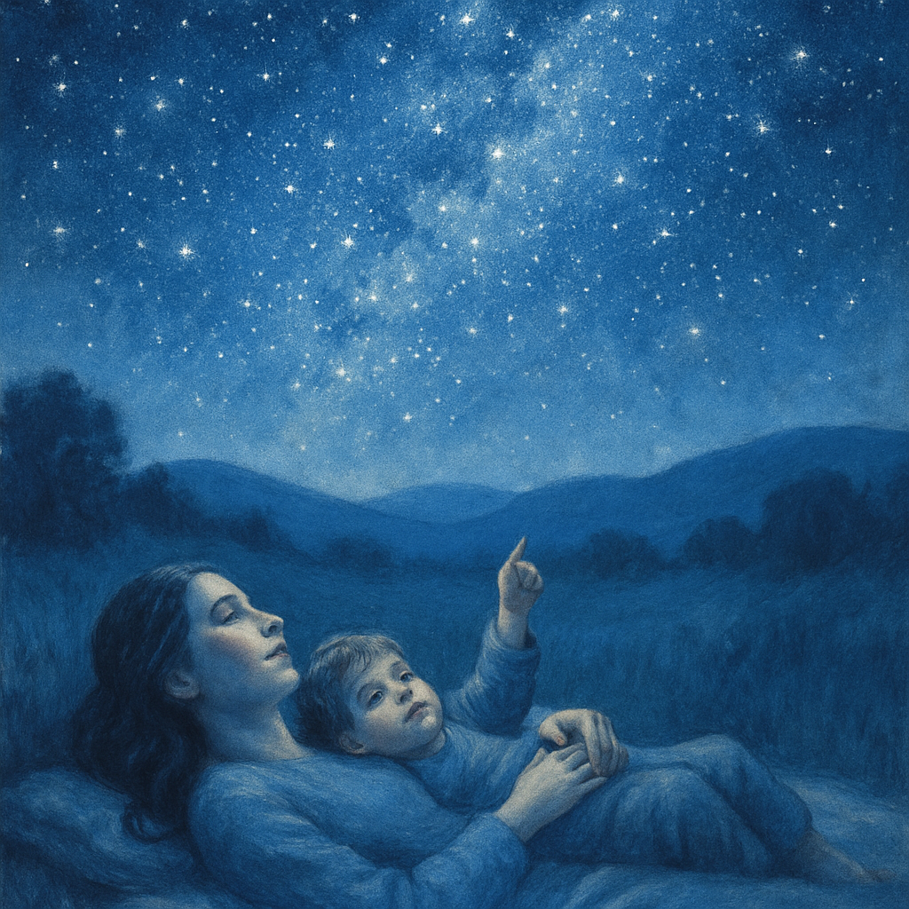 Starlit Dreams Nighttime Bond Under Celestial Skies diamond painting