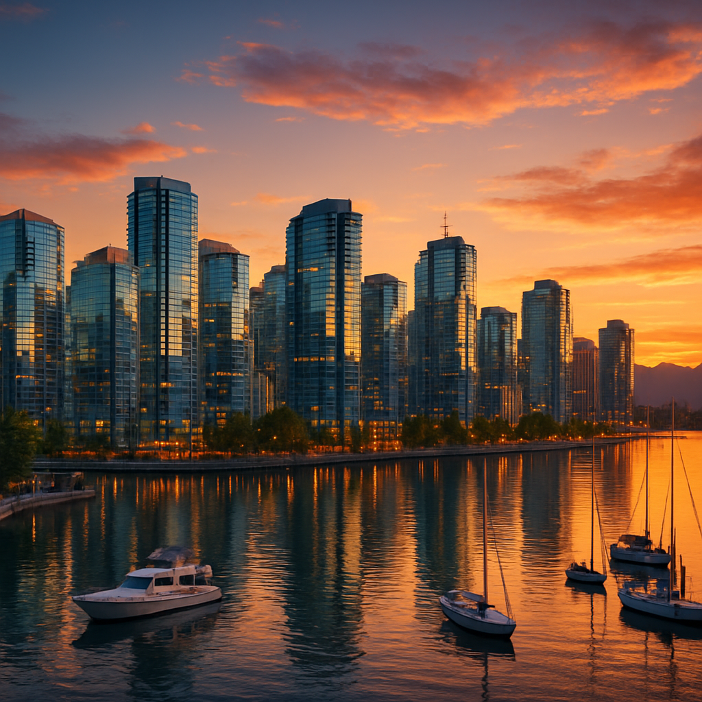 Harborfront Skyline Vancouver paint by diamond