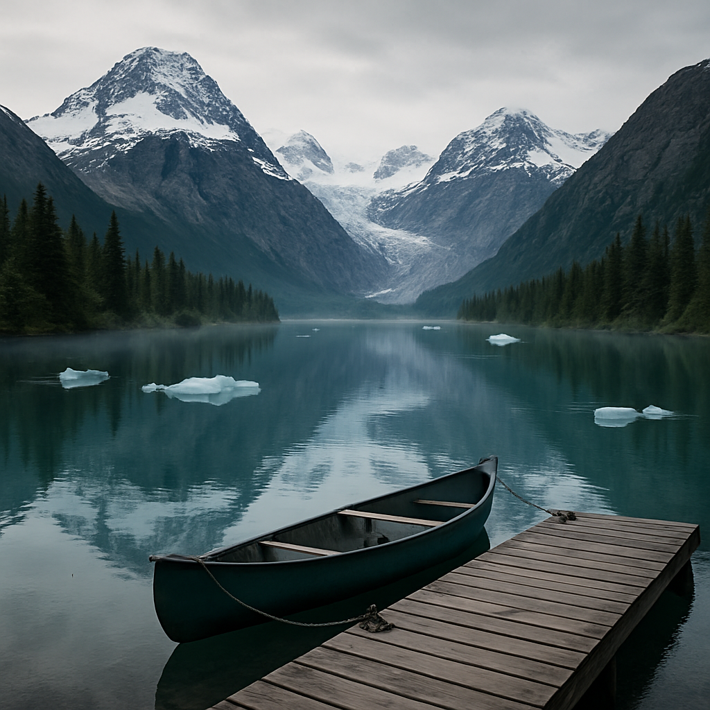 Glacial Lake Reflection Beneath Alaskan Peaks Paint by diamonds art