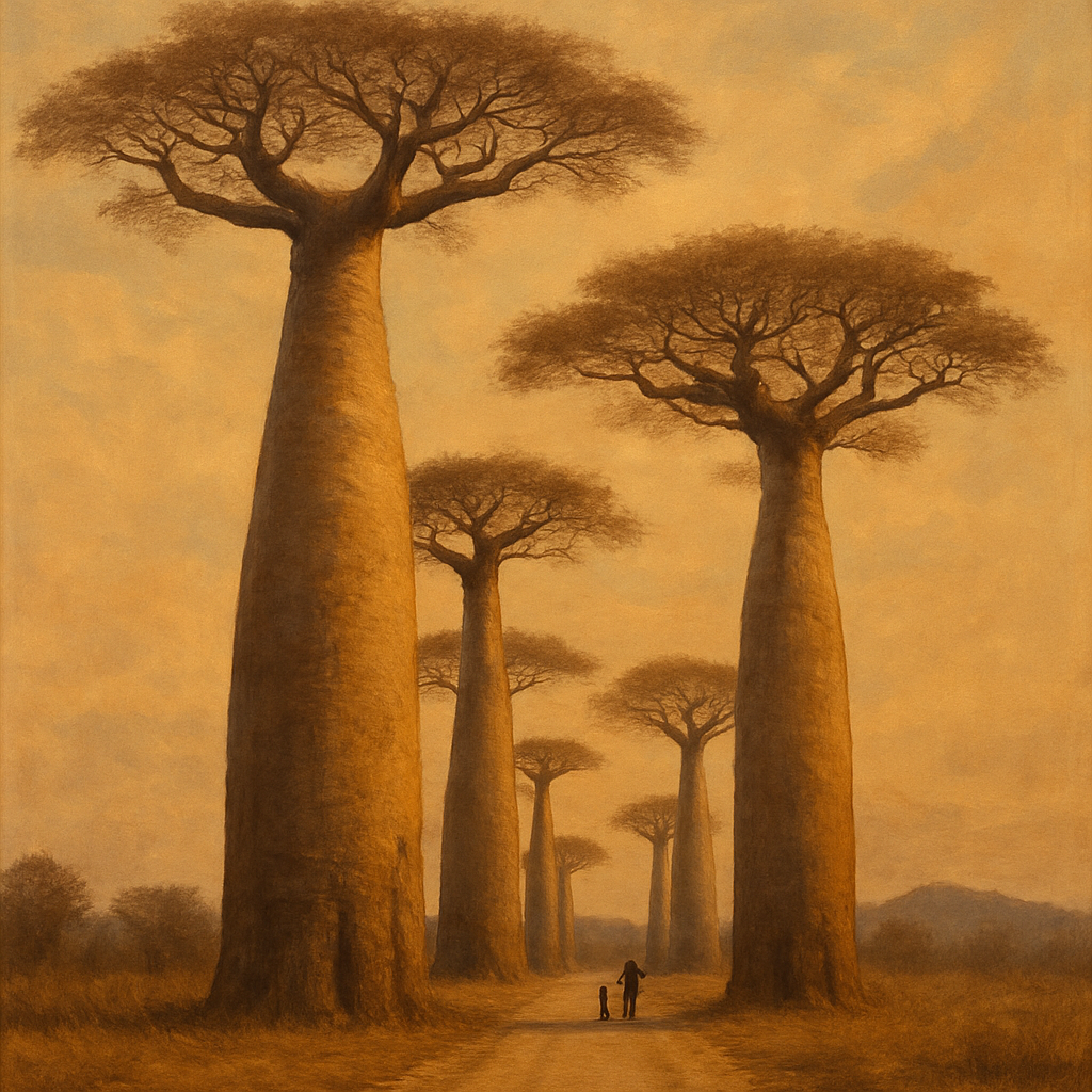 Avenue Of Baobabs Adansonia Grandidieri painting diamond kit