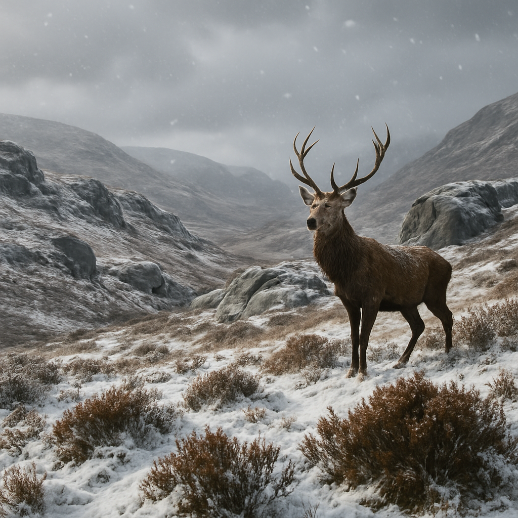 Early Snowfall In The Scottish Highlands diamond painting