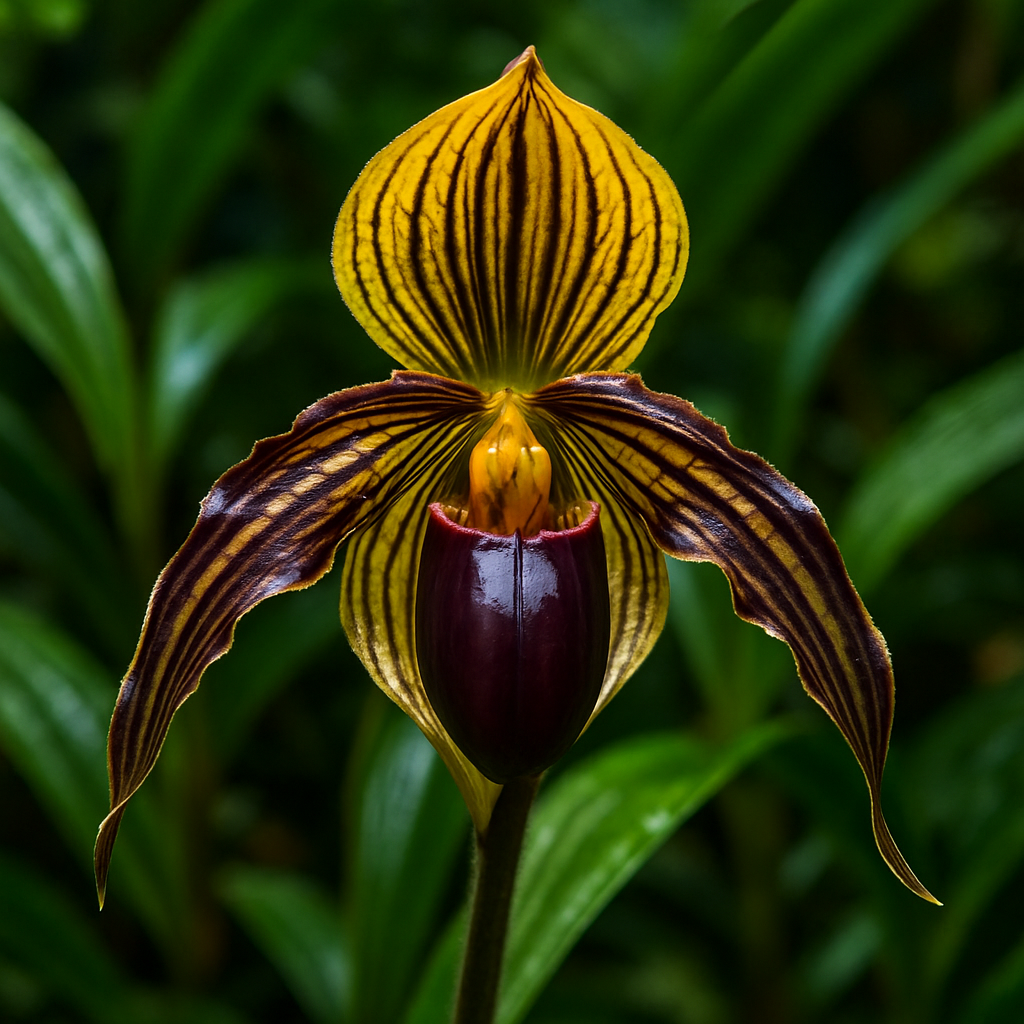 Rothschild’s Slipper Orchid paint by diamond