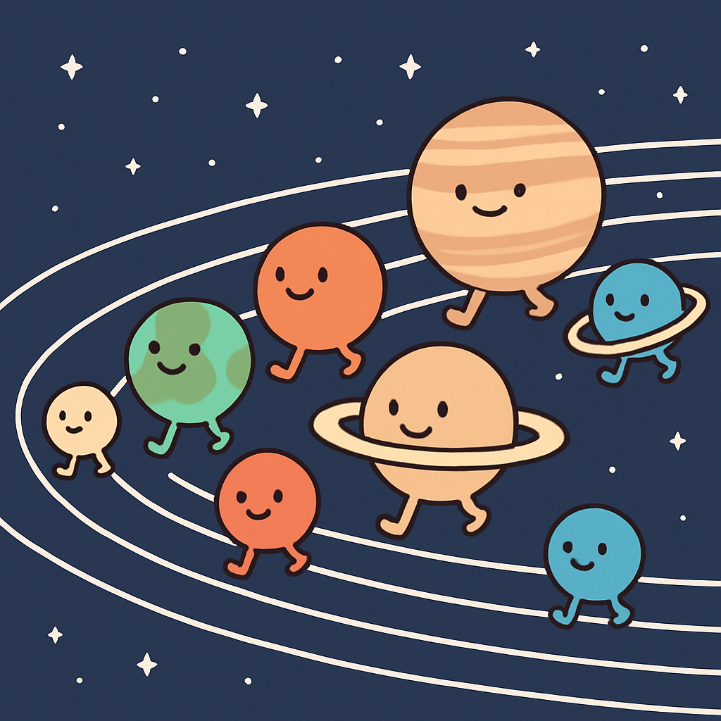Friendly Planets Parade Painting by diamonds kit
