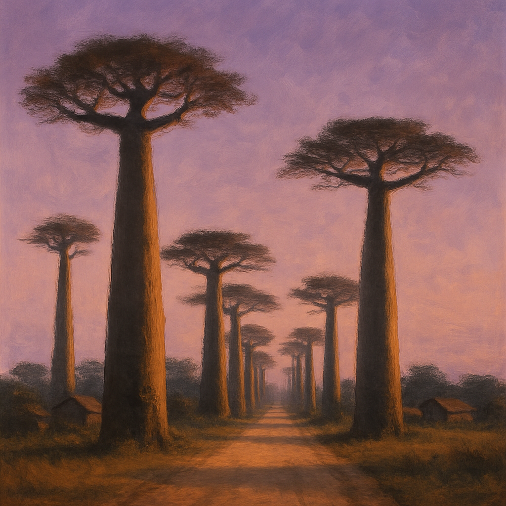 Baobab Alley Adansonia Grandidieri Madagascar paint by diamond