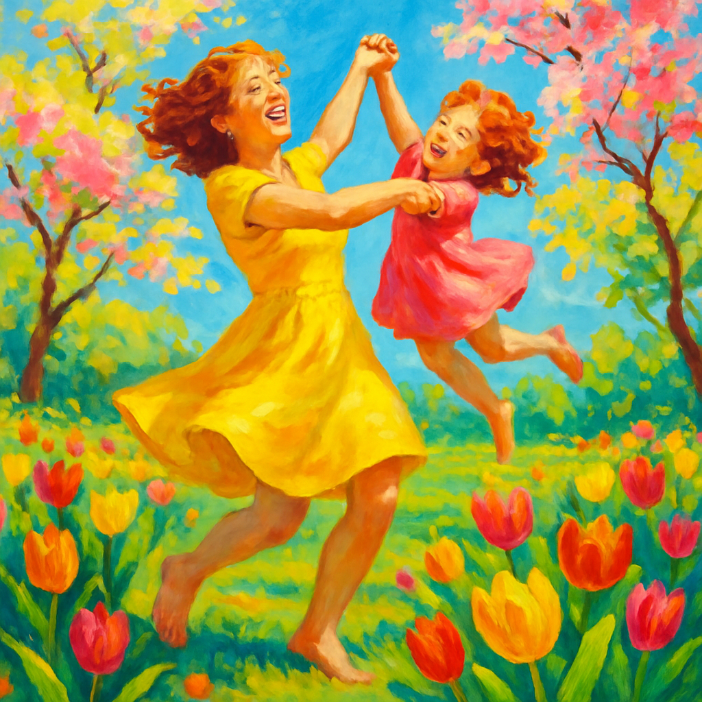 Joyful Garden Dance In Springtime Breeze painting diamond kit