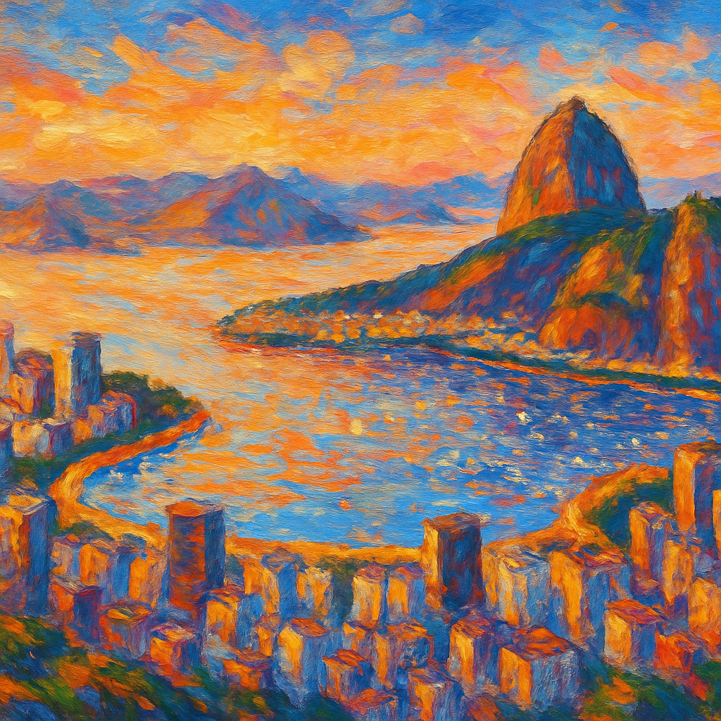 Rio De Janeiro Waterfront Skyline paint by diamonds