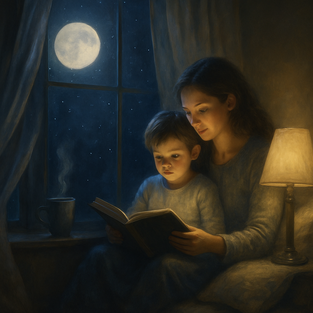 Moonlit Storytime By The Window Paint by diamonds art
