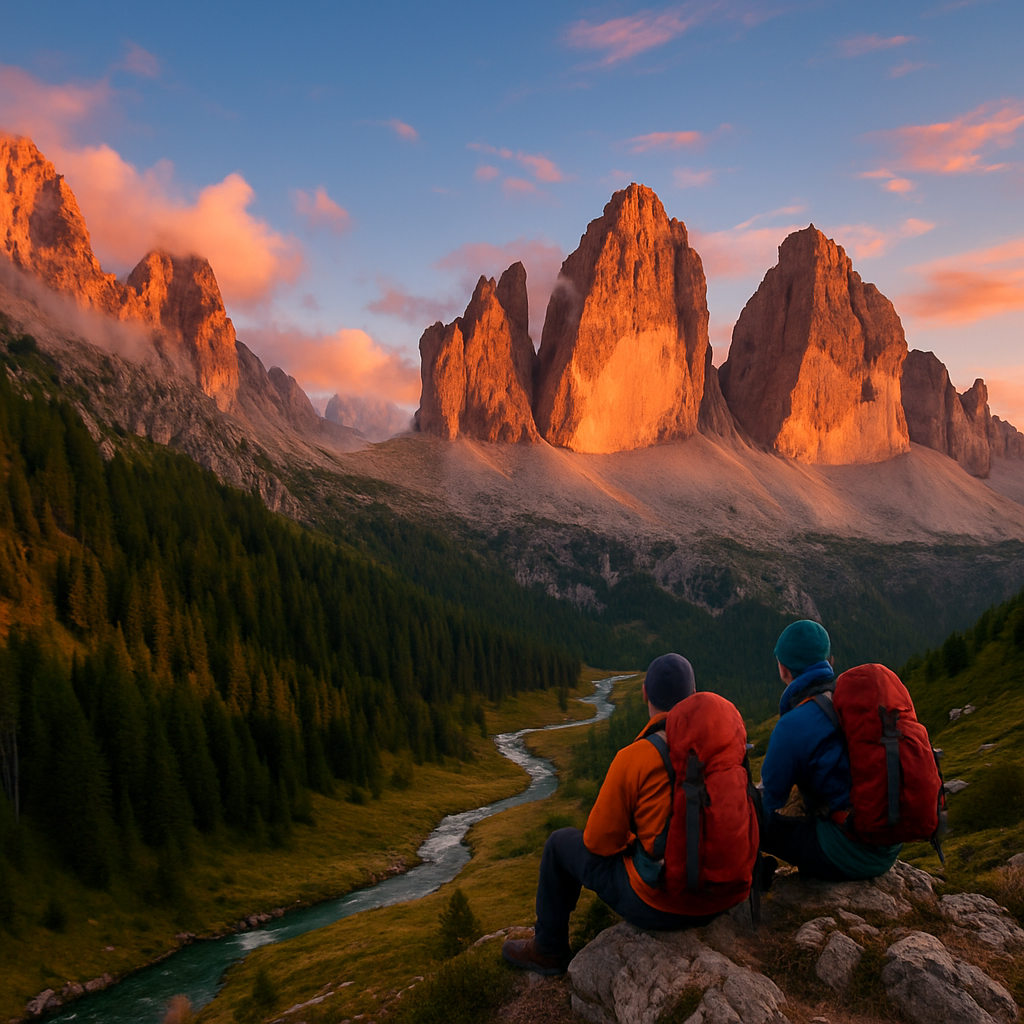 Sunset Over The Dolomites Valley paint by diamonds