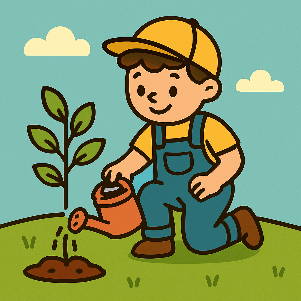 Young Eco Gardener paint by diamonds