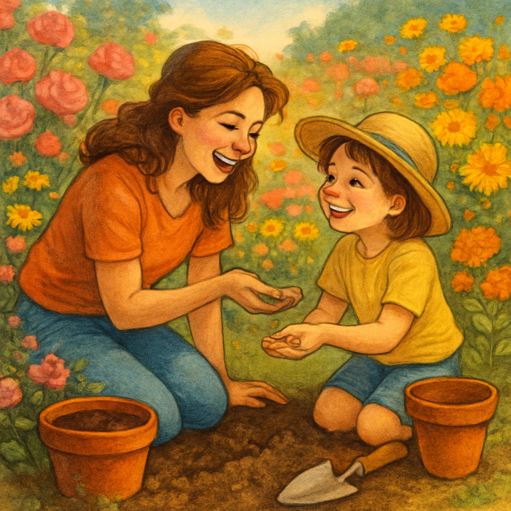 Blossoms Of Joy: Planting Memories In The Garden Painting by diamonds kit