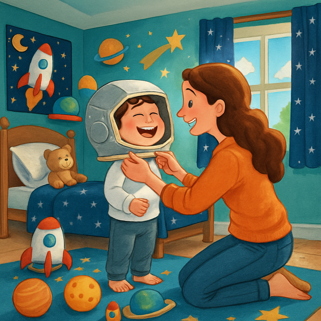Little Astronaut And The Guiding Star diamonded painting kits