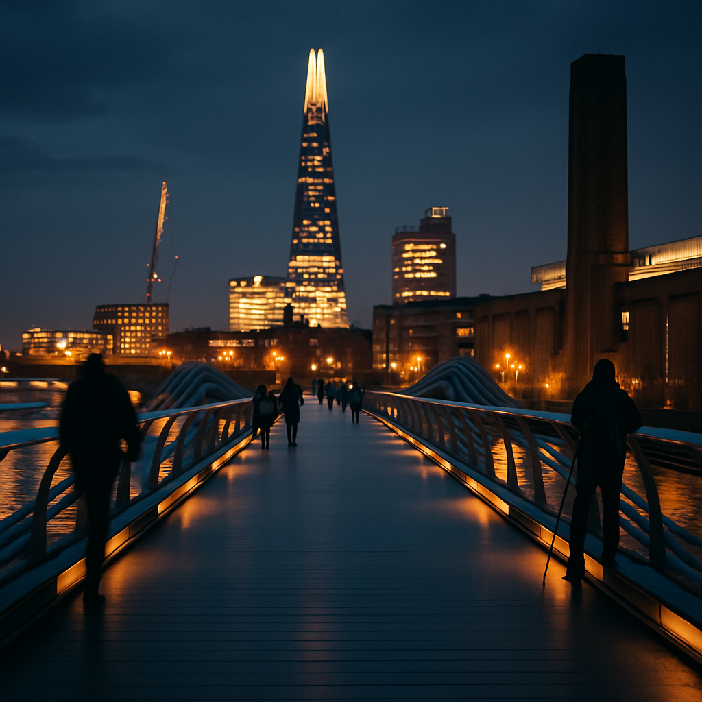 Millennium Bridge Vista To The Shard And Tate Modern DIY paint by diamonds