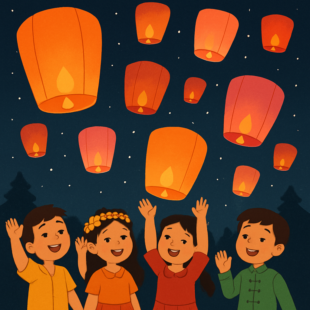 Floating Lantern Festival Night DIY paint by diamonds