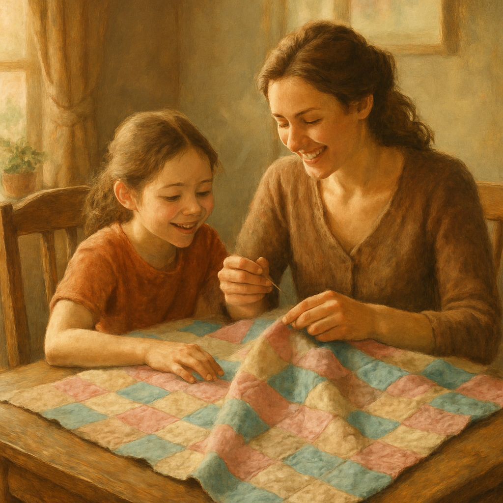 Heartfelt Quilt: Stitching Memories With Mom paint by diamond