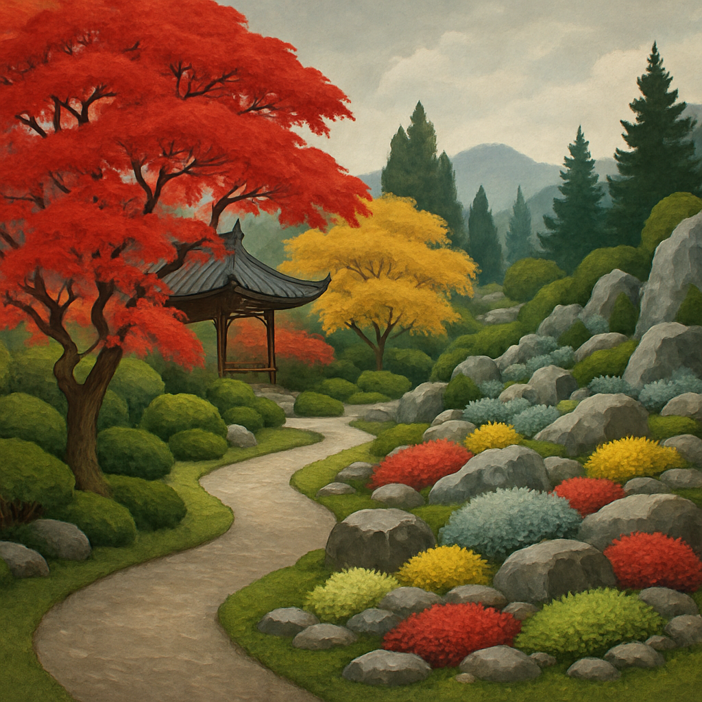 Montreal Botanical Garden Chinese And Alpine Collections Painting by diamonds kit