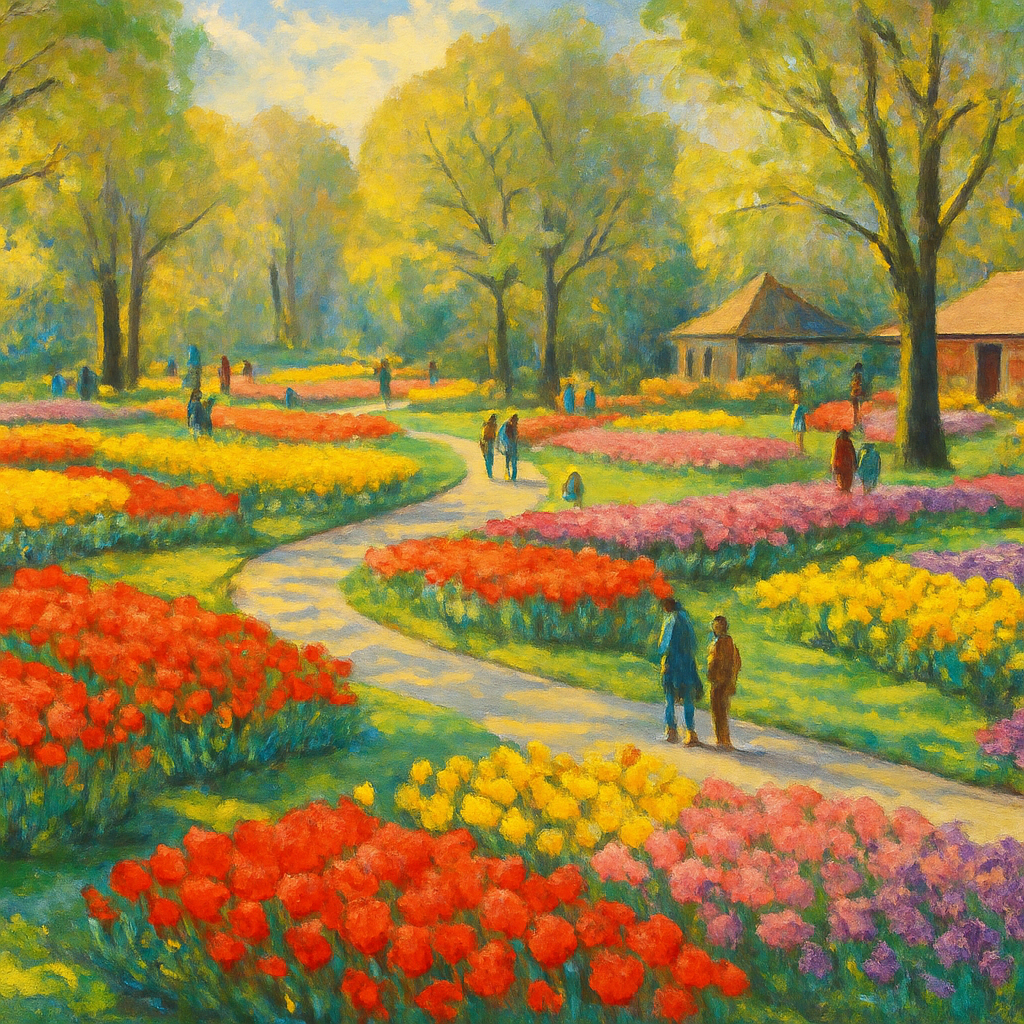 Keukenhof Gardens paint by color