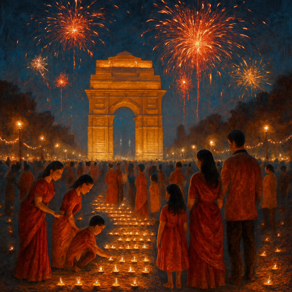 Diwali In New Delhi paint by diamonds