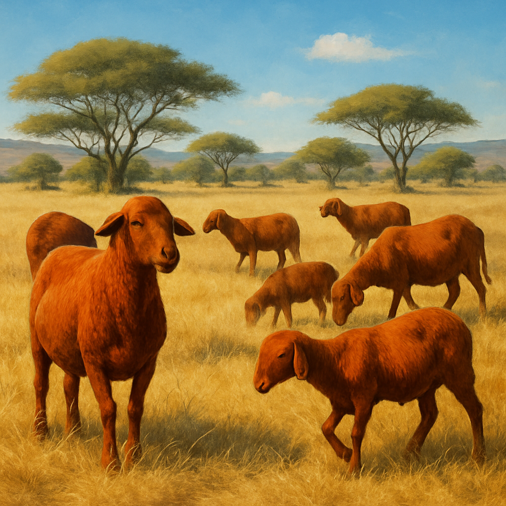 Red Maasai Sheep paint by diamonds