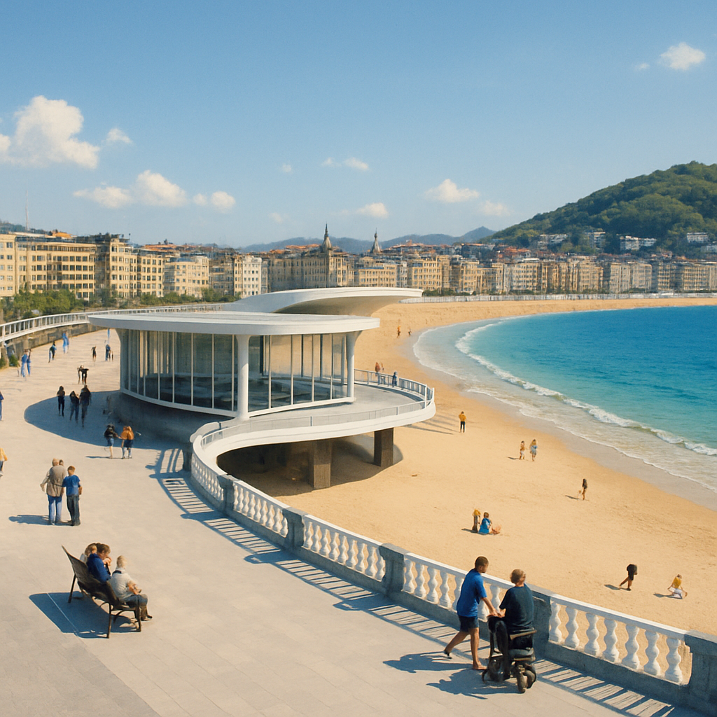 La Concha Seafront Promenade paint by color