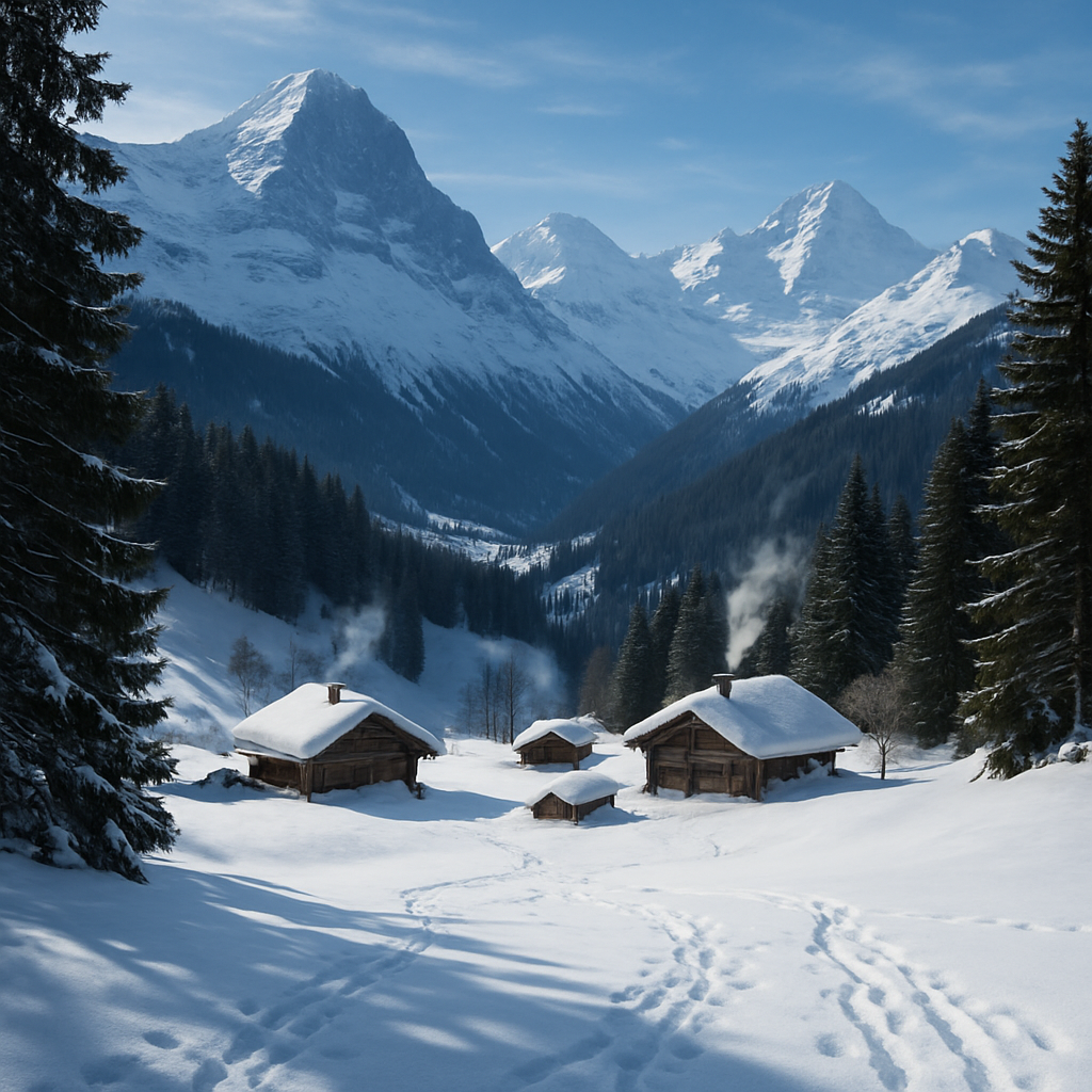 Winter Alpine Pasture In The Swiss Bernese Oberland diamond painting