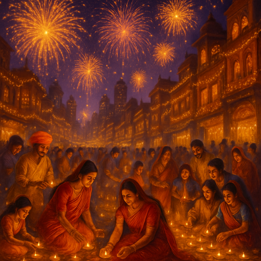 Diwali Festival Of Lights - India Painting by diamonds kit