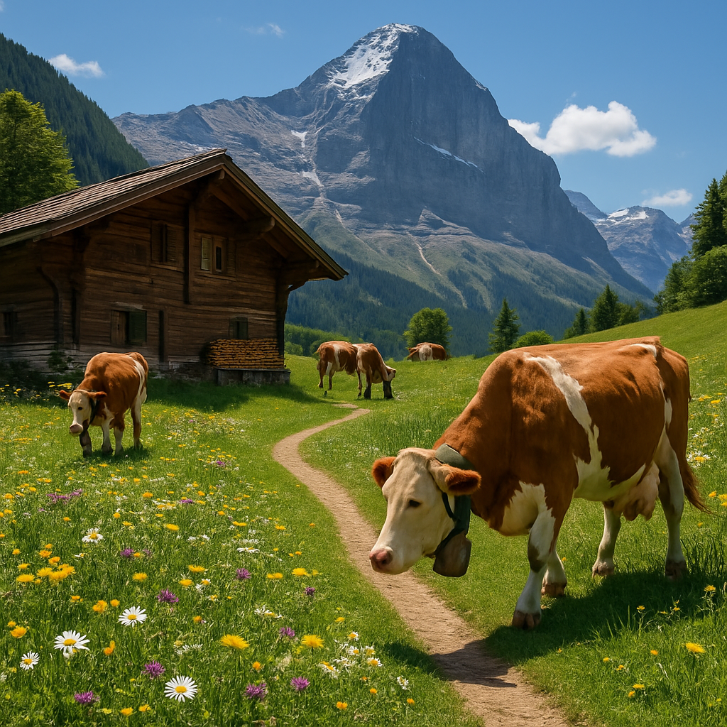 Swiss Alp Summer Meadow paint by color