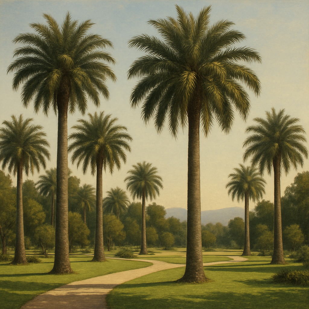 Chilean Wine Palm Arboretum United States paint by color