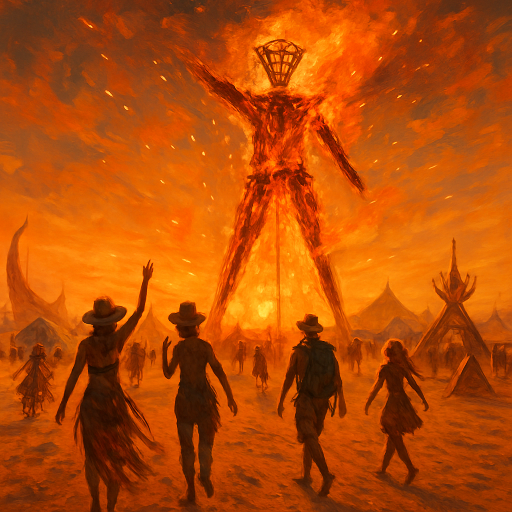 Burning Man - Black Rock Desert Paint by diamonds art