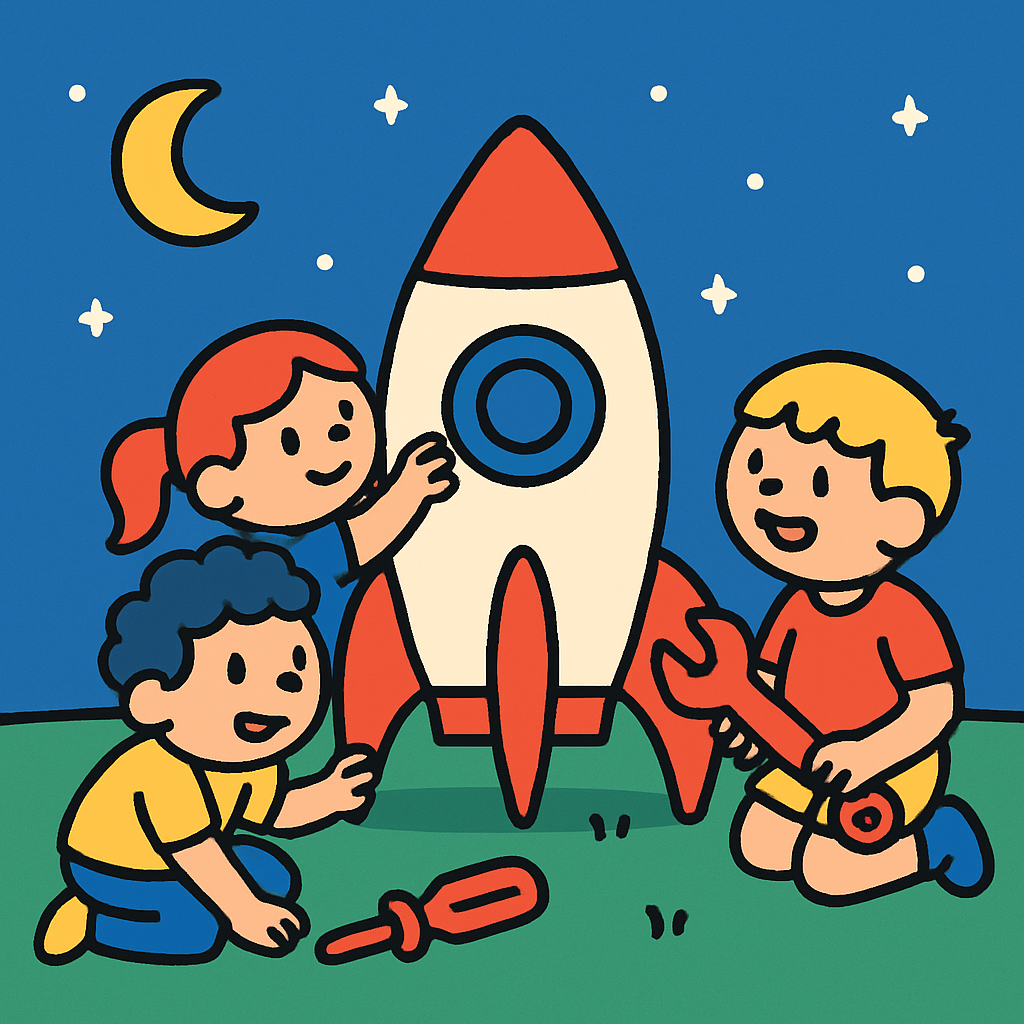 Stargazing Rocket Club painting diamond kit