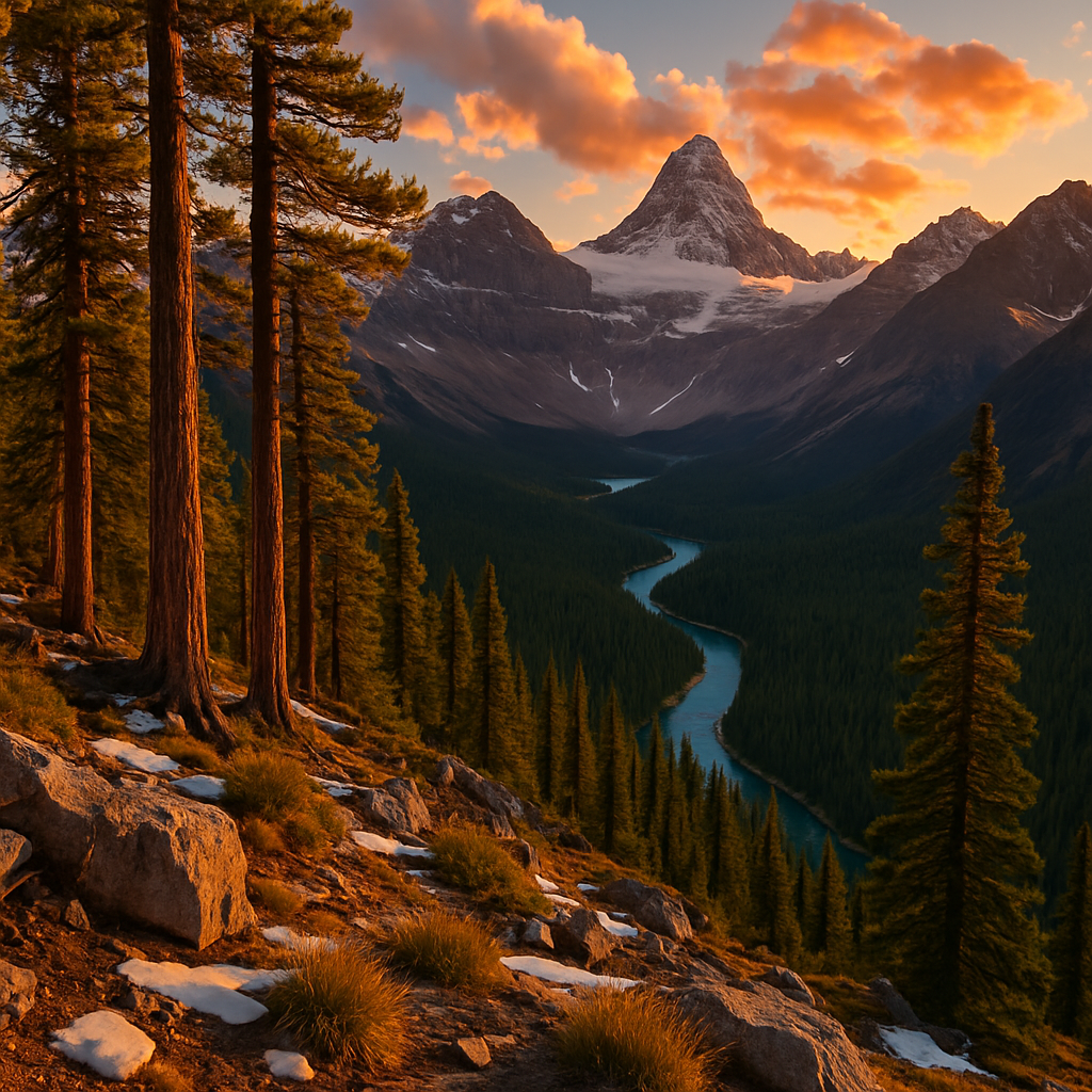 Sunset Over The Canadian Rockies Pine Ridge diamond painting