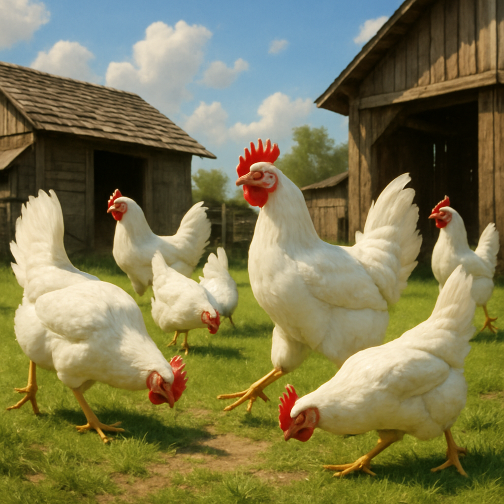 White Leghorn Chicken Paint by diamonds art