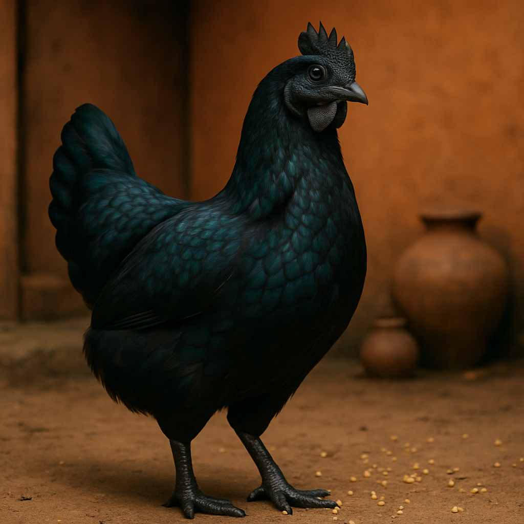 Kadaknath Chicken India paint by diamonds