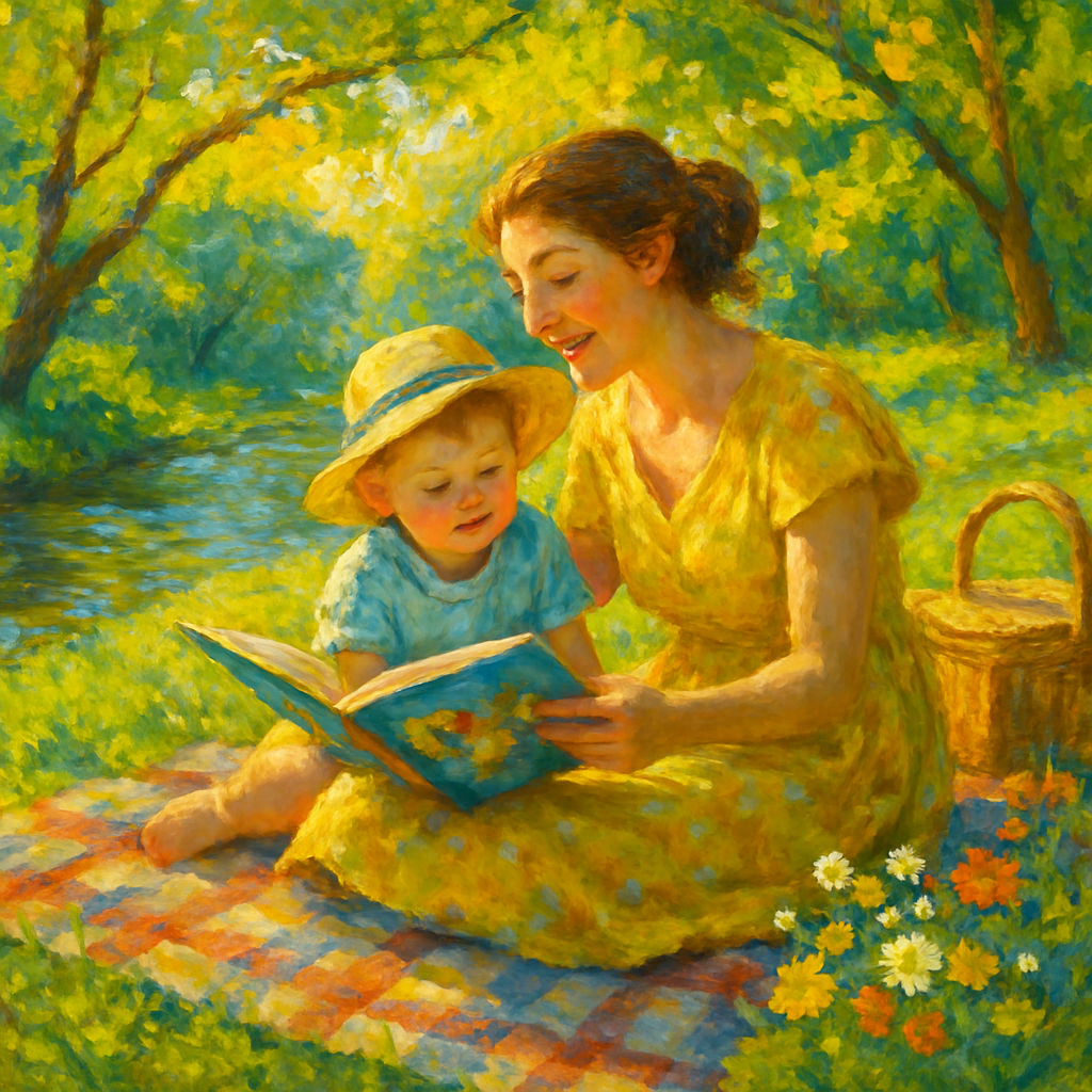 Riverbank Stories And Sunshine Kisses paint by diamond